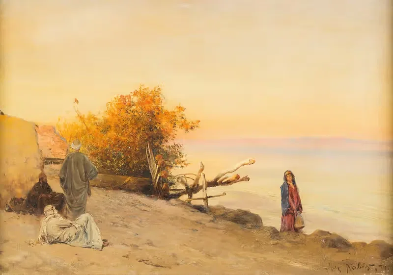 Люди, набирающие воду в Верхнем Египте by Макс Фридрих Рабес, 1899 — digital art print download