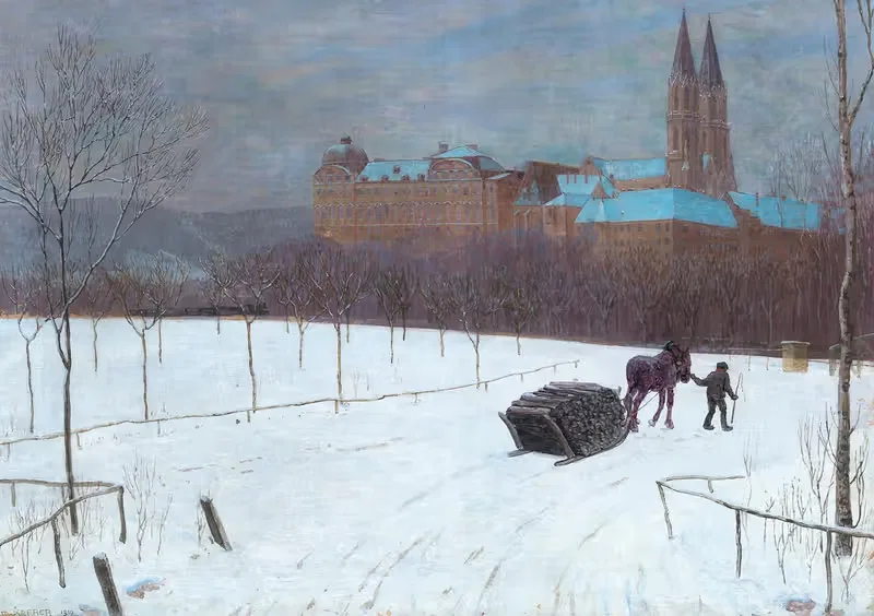 Зимний пейзаж в Клостернойбурге by Макс Карер, 1910 — digital art print download