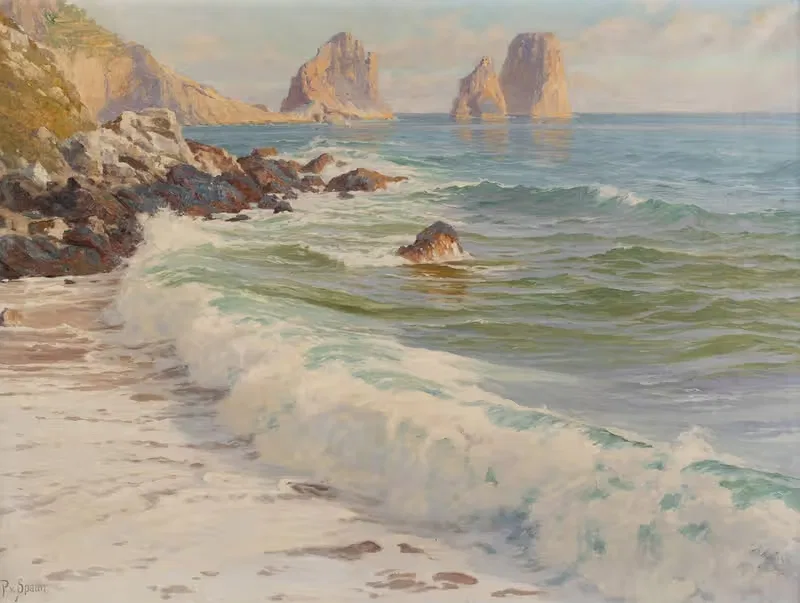 Coast at Capri with Faraglioni rocks — Paul Von Spaun