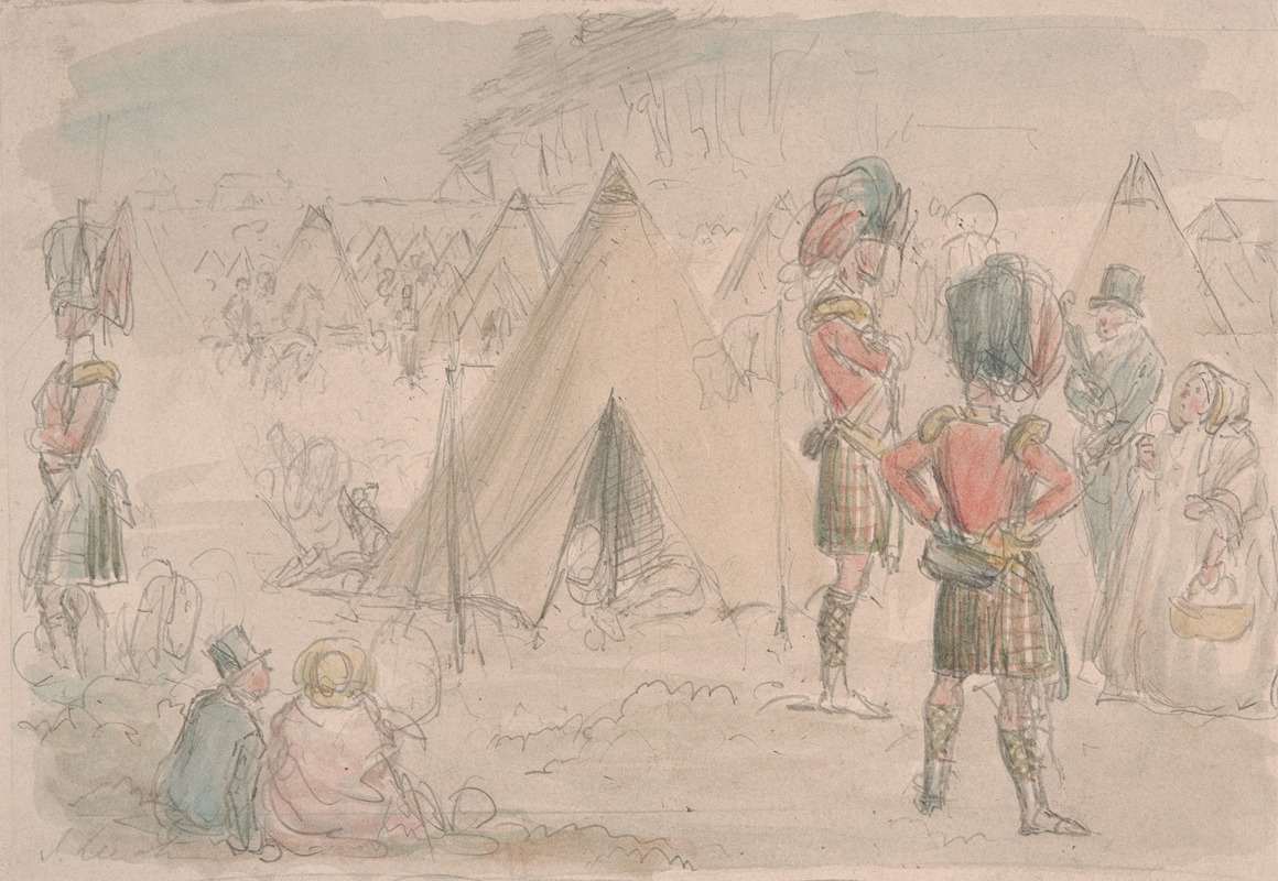 Highland Regiment in Camp by Джон Лич — digital art print download