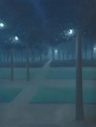 Nocturn in the Parc Royal, Brussels by William Degouve de Nuncques, 1897 — digital art print download