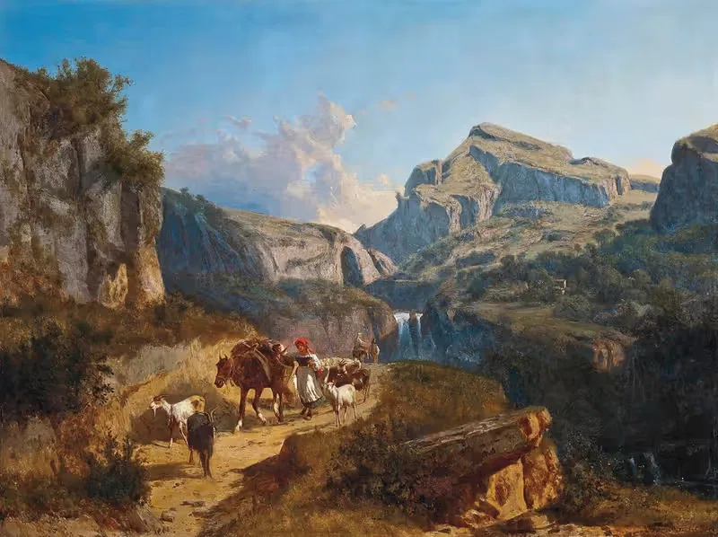 Пастушонок с козами на горном перевале by Андраш Марко, 1876 — digital art print download