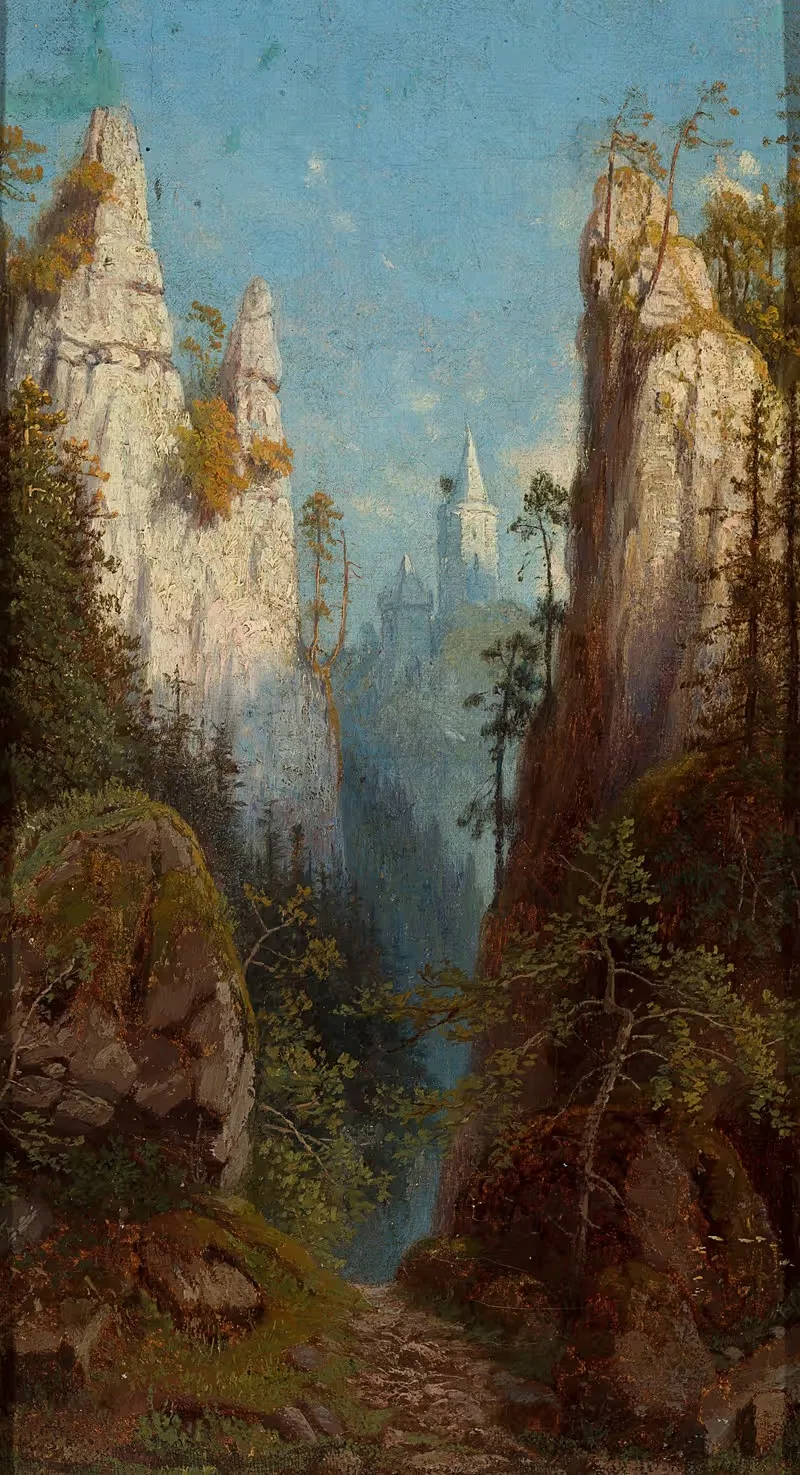 Ойцув на реке Прандник by Феликс Бжозовский, 1879 — digital art print download