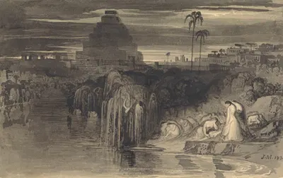 The Daughters of Jerusalem Weeping by the Waters of Babylon by John Martin, 1834 — digital art print download