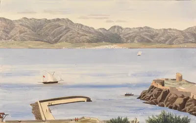 Залив Росия, Гибралтар и Альхесирас, Испания by Джордж Лотиан Холл, 1844 — digital art print download