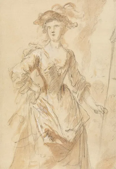Portrait of a Young Lady as a Shepherdress by Джон Вандербанк — digital art print download