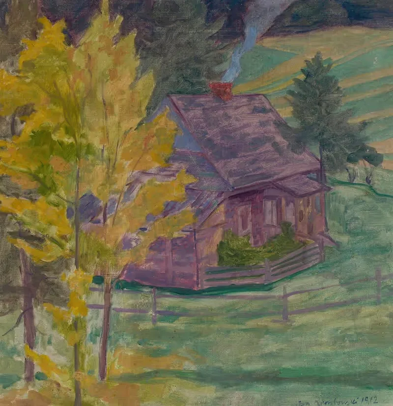 Пейзаж с домом среди деревьев by Ян Рембовский, 1912 — digital art print download