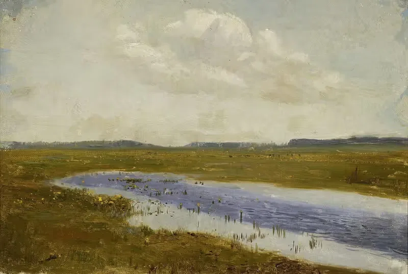 Meadow with cowslips, sketch by Jozef Chelmonski, 1894 — digital art print download