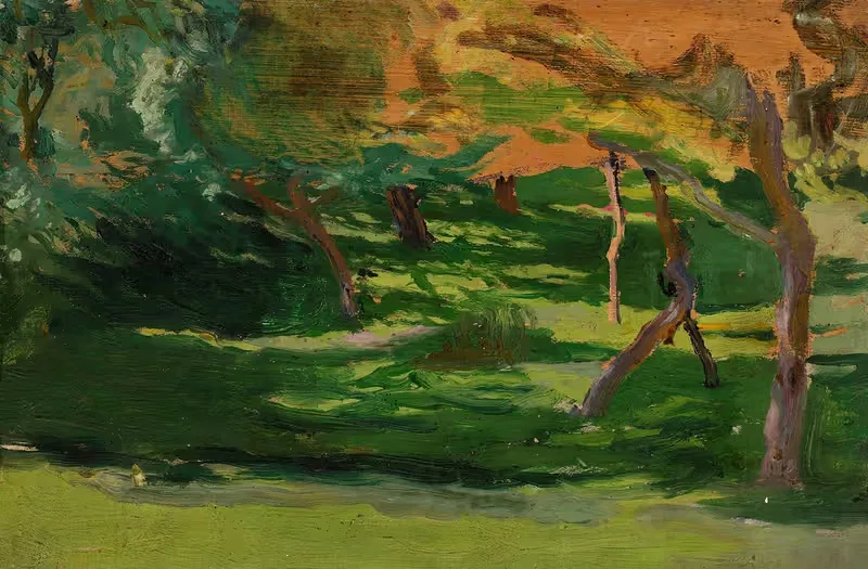 Landscape, sketch for “Strange garden” — Józef Mehoffer