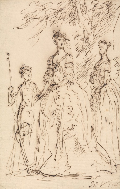 Three Ladies by Джон Вандербанк, 1726 — digital art print download