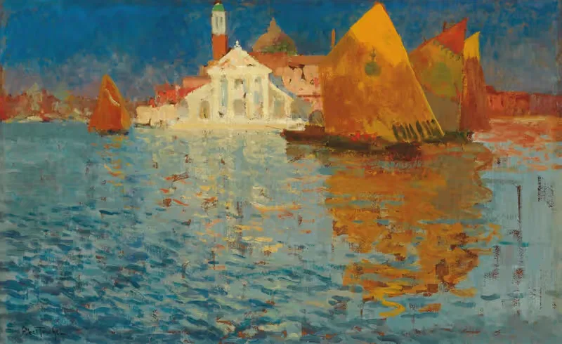 Vessels before San Giorgio Maggiore, Venice — Louis Abel-Truchet