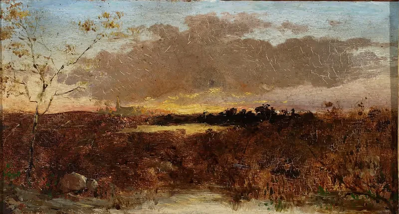View of marshes at sunset — Maksymilian Gierymski