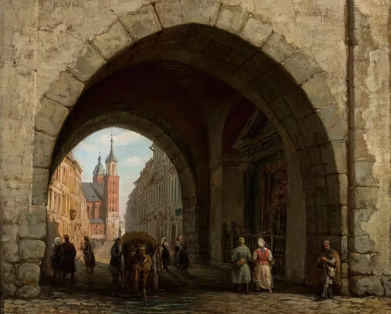 Ворота Святого Флориана в Кракове by Марцин Залеский, 1844 — digital art print download