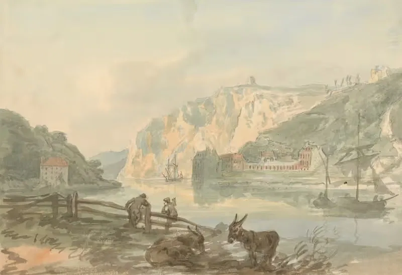Hotwells from Rownham Ferry by Nicholas Pocock — digital art print download