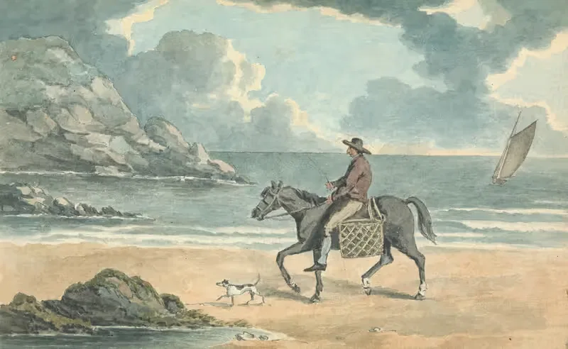 Man Riding a Horse on the Beach — Thomas Bradshaw