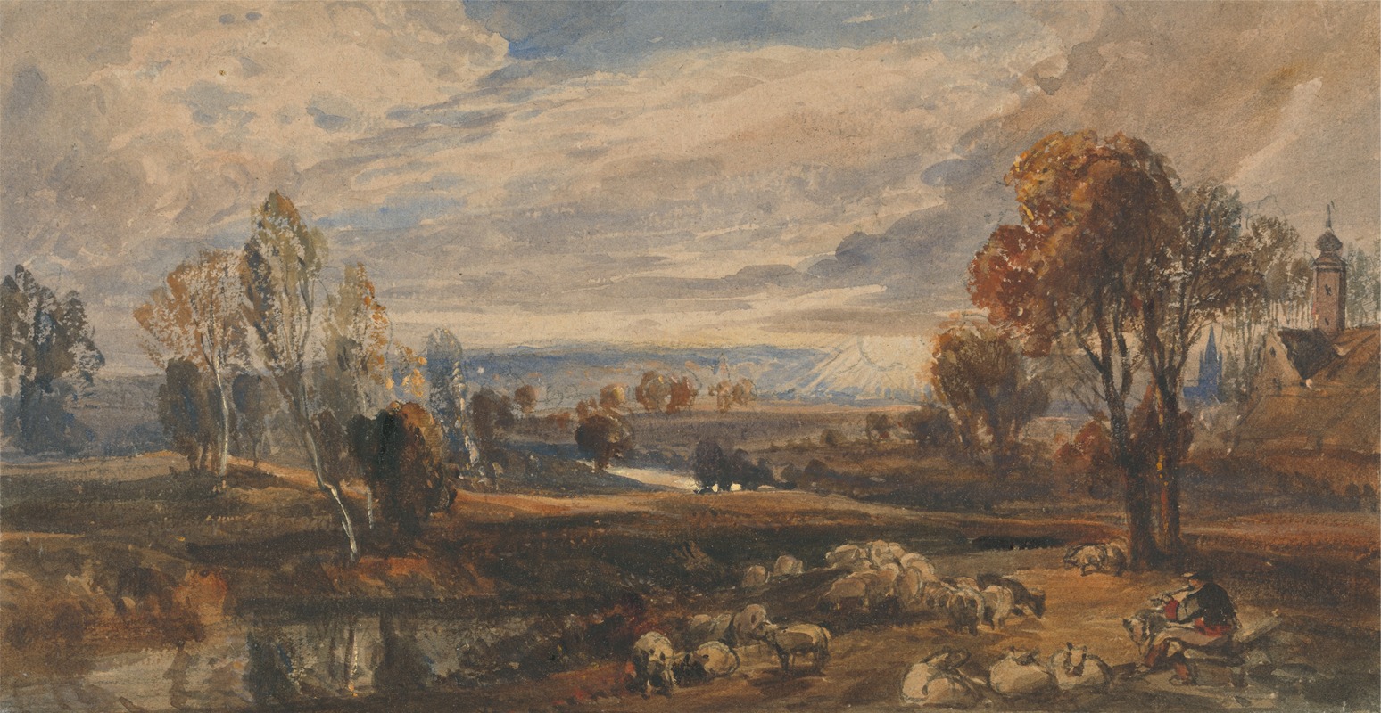 Landscape with Sheep by William Callow — digital art print download