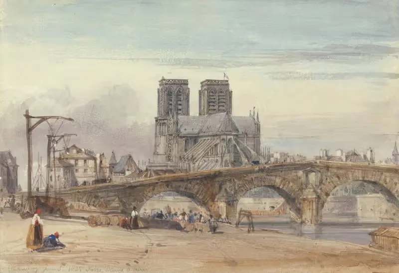 Notre Dame, Paris by William Callow, 1835 — digital art print download