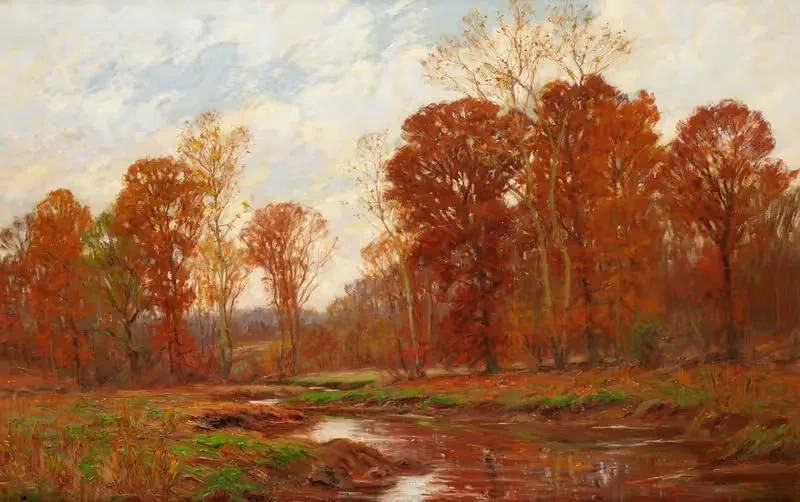 Осенний пейзаж by Уильям Мерритт Пост — digital art print download