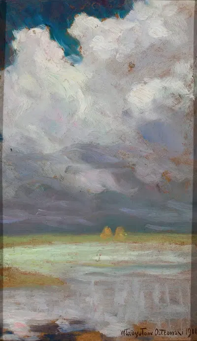 Пейзаж с облачным небом by Владислав Островский, 1910 — digital art print download