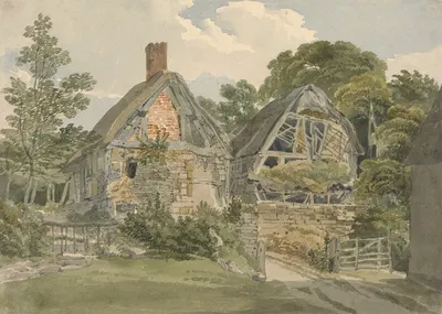 Thatched Cottage and Adjoining Barn by Джозеф Пауэлл — digital art print download