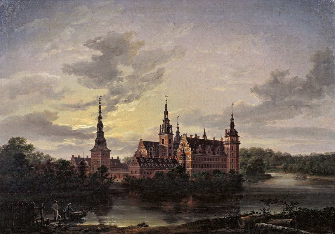 Frederiksborg Castle by moonlight by Johan Christian Dahl, 1817 — digital art print download