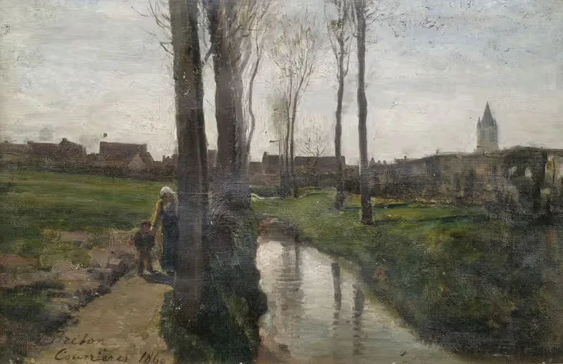 Пейзаж у Курриер by Жюль Брета, 1860 — digital art print download