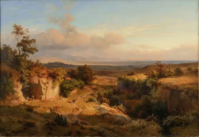 Extensive landscape in the Roman Campagna — Louis Gurlitt