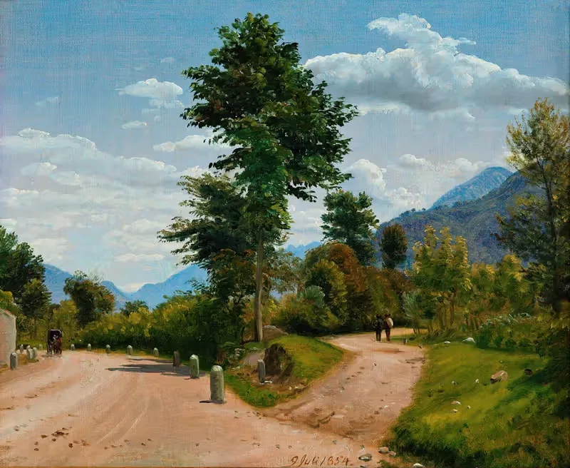 Итальянский пейзаж by П. К. Сковгорд, 1854 — digital art print download