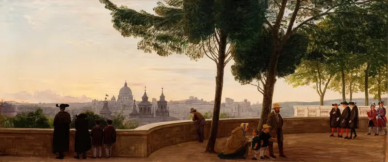 Вид с холма Монте Пинчо в Риме by П. К. Сковгорд, 1861 — digital art print download