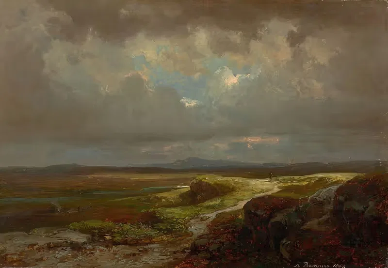 Широкий пейзаж (Шотландия) by Роберт Куммер, 1852 — digital art print download