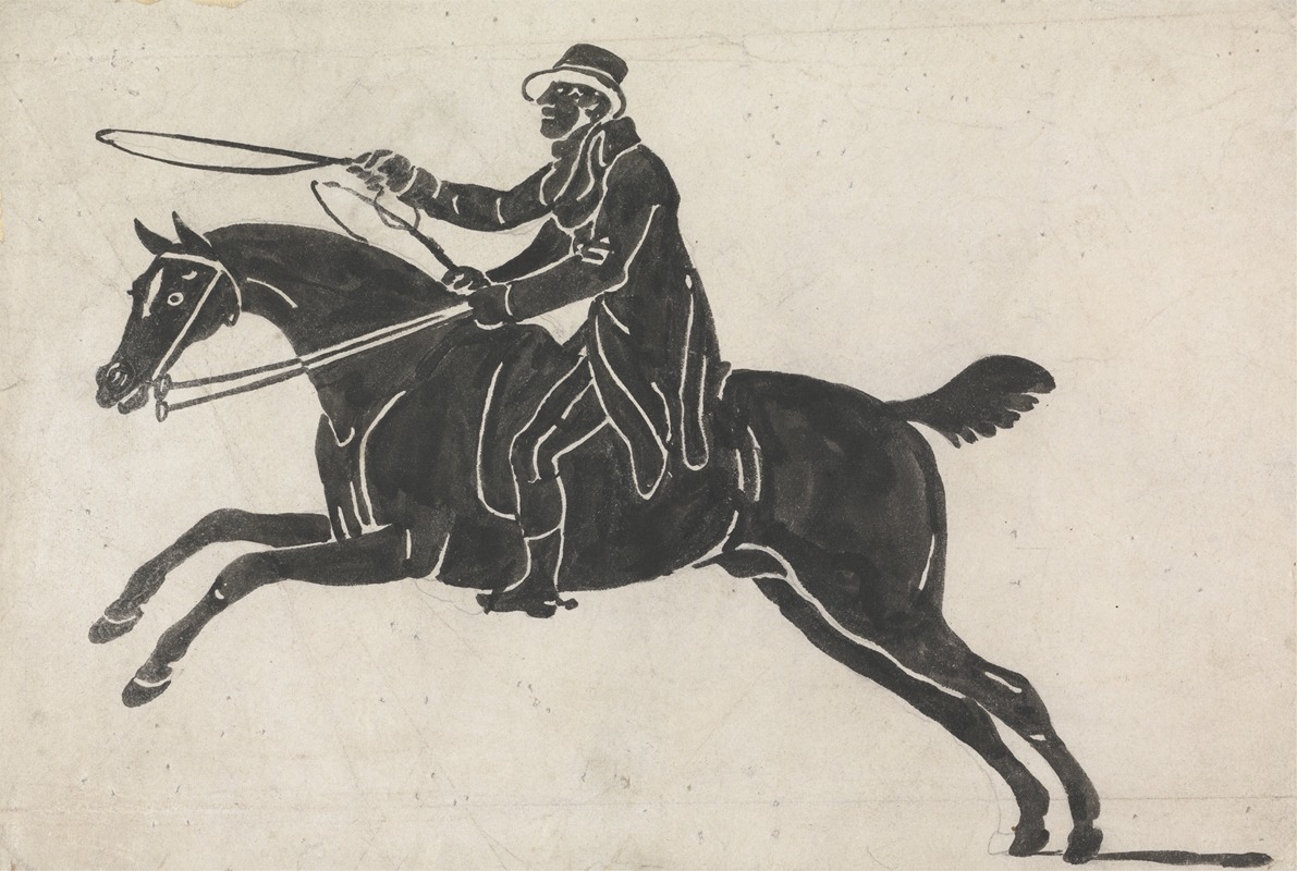 Rider on a Galloping Horse by Юлий Цезарь Иббетсон — digital art print download