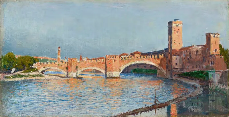 Мост Скалигеров в Вероне by Александр Гиерминьский, 1900 — digital art print download