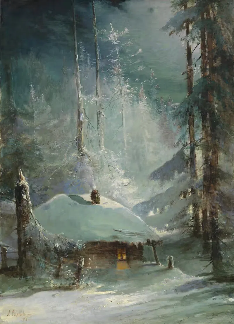 Хижина в зимнем лесу by Алексей Кондратиевич Саврасов, 1888 — digital art print download
