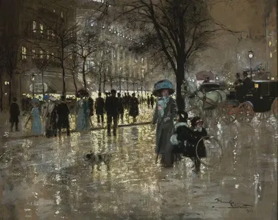 Bonne Nouvelle Boulevard in Paris by Amédée-Julien Marcel-Clément, 1910 — digital art print download