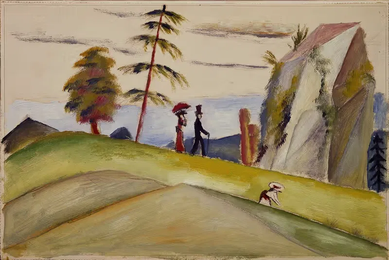 Strollers in a Rocky Landscape by August Macke, 1911 — digital art print download