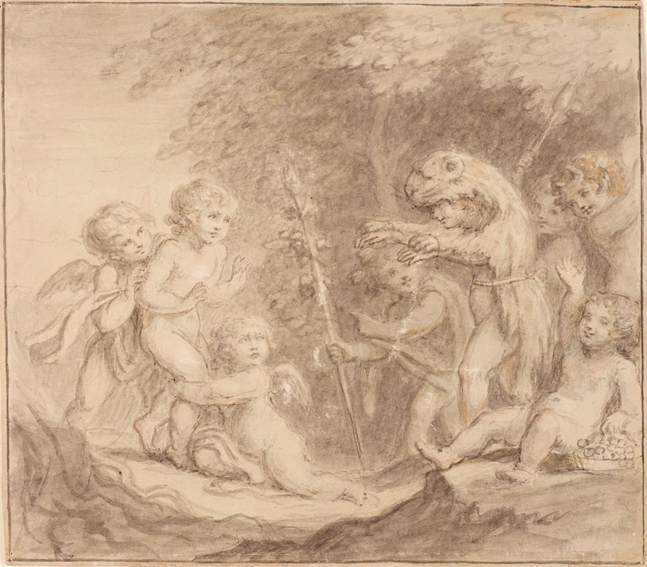 Amorini Playing in a Woodland Setting — Леди Диана Боклерк