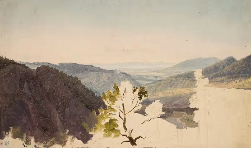 Mountain landscape, sketch by Chrystian Breslauer — digital art print download