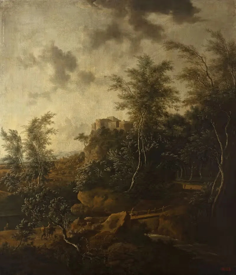 Landscape with a castle by Frederik de Moucheron — digital art print download