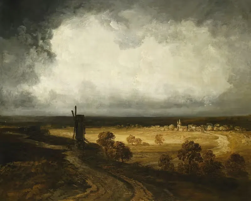Ветряные мельницы на Монмартре by Жорж Мишель, 1820-1830 — digital art print download