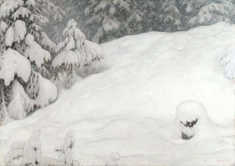 Snow by Gustaf Fjæstad, 1900 — digital art print download