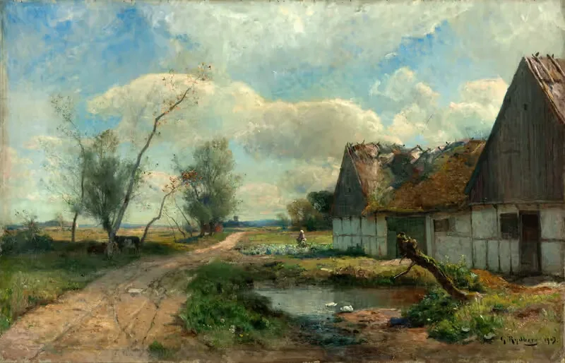 Пейзаж из Скании с фермой by Густав Ридберг, 1903 — digital art print download