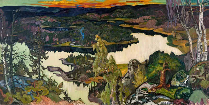 Осенний вечер, Нордингро by Хельмер Осслунд, 1924 — digital art print download
