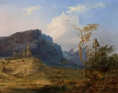 Mountain landscape by Jan Nepomucen Glowacki — digital art print download