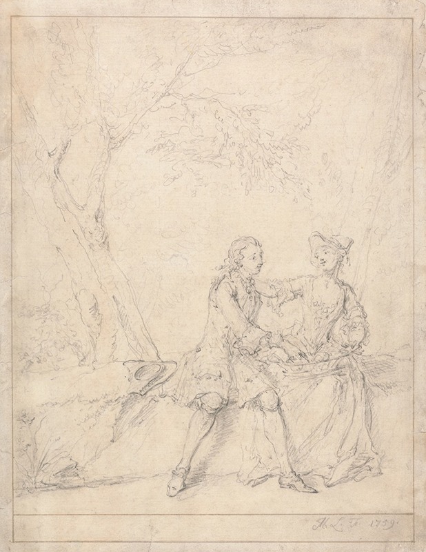 Louers in a Glade by Марцеллус Ларун младший, 1759 — digital art print download