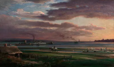 Гавань Буффало с подножия Портер-авеню by Ларс Густаф Селлстедт, 1871 — digital art print download