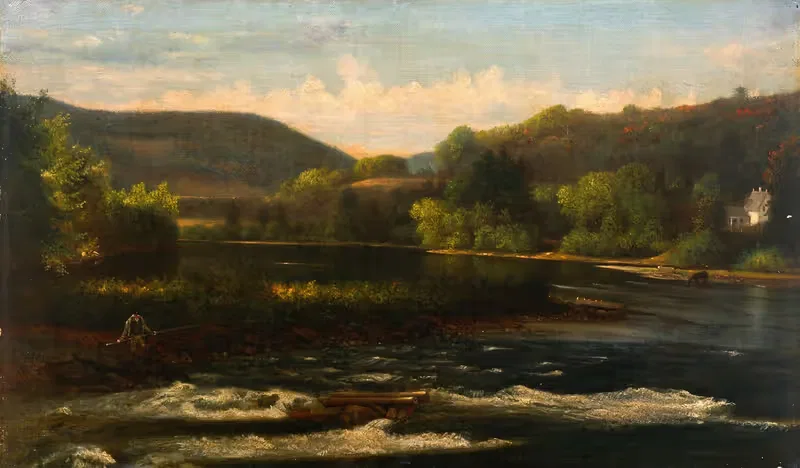 Рыболовная сцена by Нельсон Огастус Мур, 1870 — digital art print download