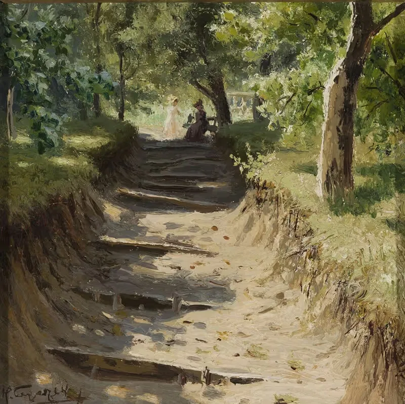 Alley in the garden — Nikolay Sergeyev