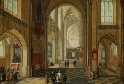 Church interior by Pieter Neeffs the younger — digital art print download