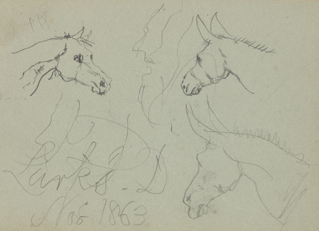 Study of a Horse's Head and Two Donkeys — Myles Birket Foster
