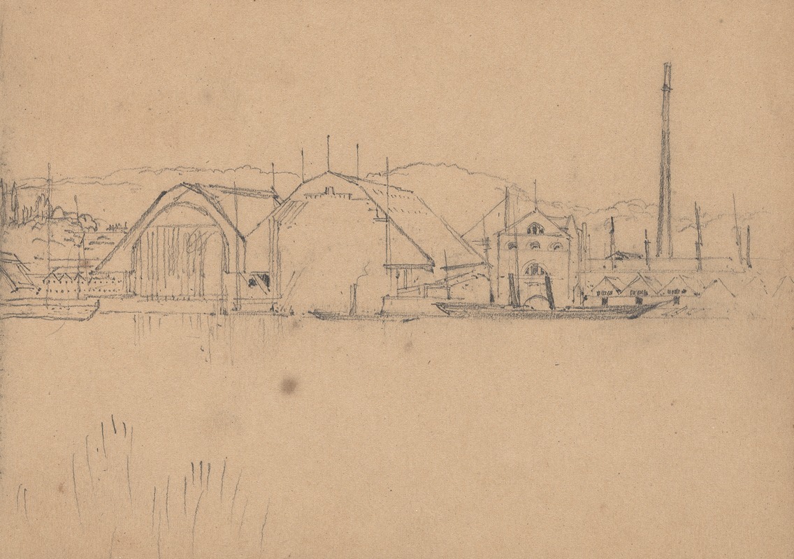 Study of a Town and Harbor by Майлс Биркет Фостер — digital art print download
